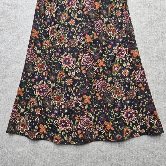 Elementz Women’s Floral Midi Skirt M Cottagecore Boho A-Line Earthy Colors - Picture 6 of 10
